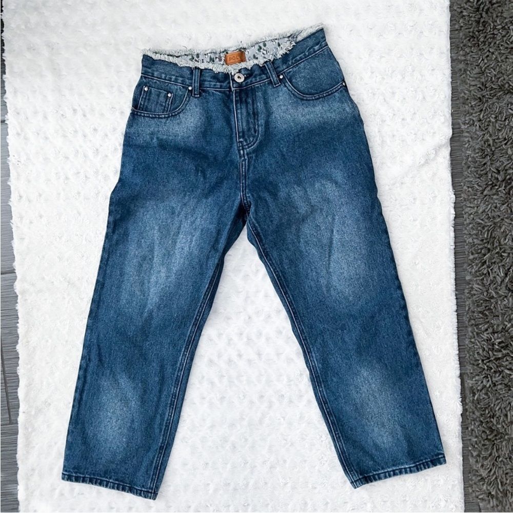 POL Frayed Waist Distressed‎ Mom Jeans small